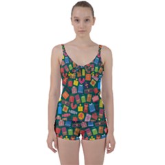 Presents Gifts Background Colorful Tie Front Two Piece Tankini by Nexatart