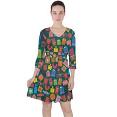 Presents Gifts Background Colorful Ruffle Dress by Nexatart