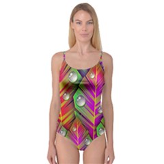 Abstract Background Colorful Leaves Camisole Leotard  by Nexatart