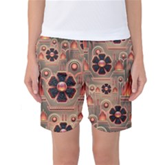 Background Floral Flower Stylised Women s Basketball Shorts by Nexatart