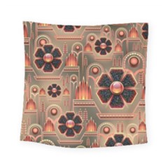 Background Floral Flower Stylised Square Tapestry (small) by Nexatart