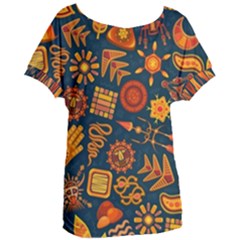 Pattern Background Ethnic Tribal Women s Oversized Tee