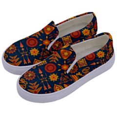 Pattern Background Ethnic Tribal Kids  Canvas Slip Ons