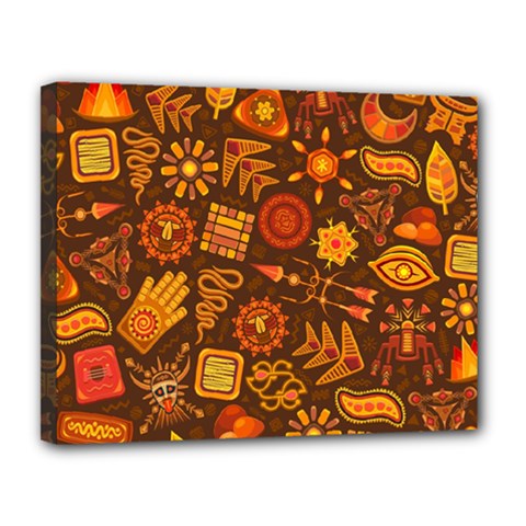 Pattern Background Ethnic Tribal Canvas 14  X 11  by Nexatart