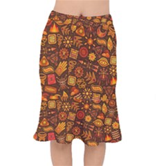 Pattern Background Ethnic Tribal Mermaid Skirt