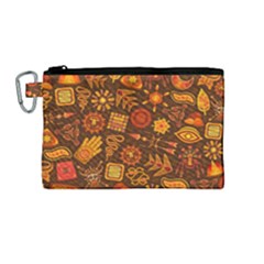 Pattern Background Ethnic Tribal Canvas Cosmetic Bag (medium)