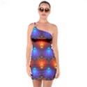 Background Colorful Abstract One Soulder Bodycon Dress View1