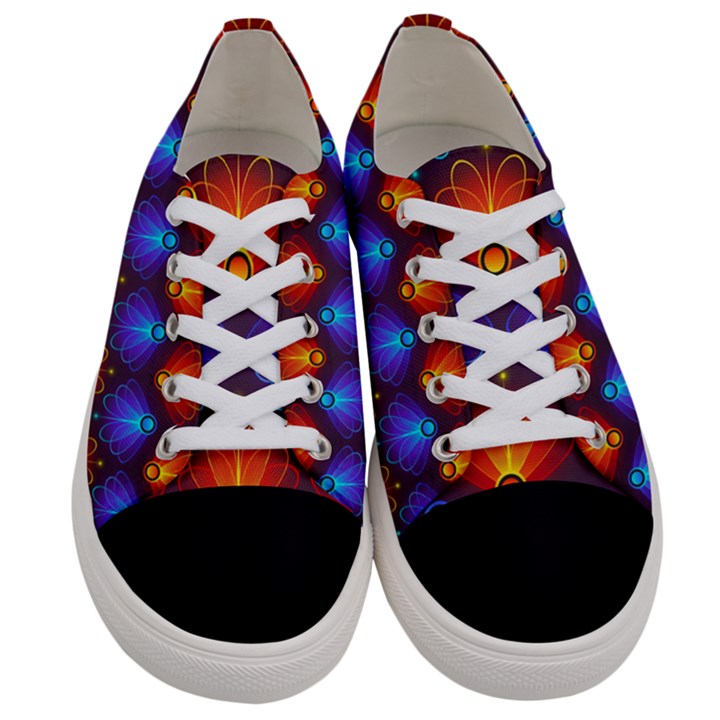 Background Colorful Abstract Women s Low Top Canvas Sneakers