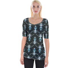 Seamless Pattern Background Wide Neckline Tee