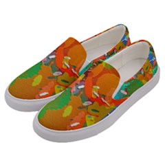 Background Colorful Abstract Men s Canvas Slip Ons