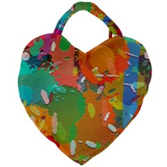 Background Colorful Abstract Giant Heart Shaped Tote