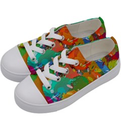 Background Colorful Abstract Kids  Low Top Canvas Sneakers by Nexatart