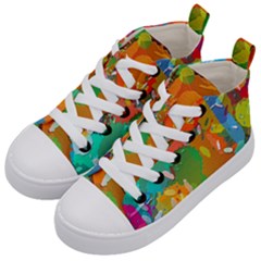 Background Colorful Abstract Kid s Mid-top Canvas Sneakers