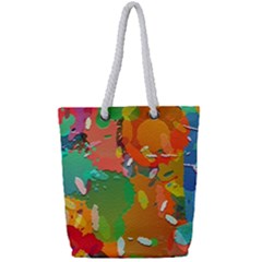 Background Colorful Abstract Full Print Rope Handle Tote (small)