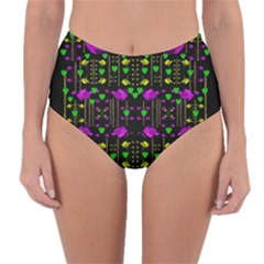 Pure Roses In The Rose Garden Of Love Reversible High-waist Bikini Bottoms