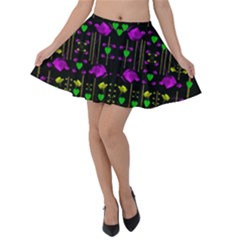 Pure Roses In The Rose Garden Of Love Velvet Skater Skirt