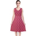 Watermelon Minimal Pattern V-Neck Midi Sleeveless Dress  View1