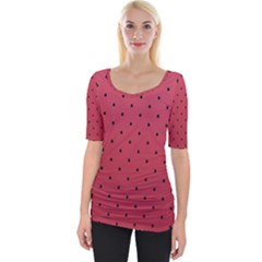 Watermelon Minimal Pattern Wide Neckline Tee