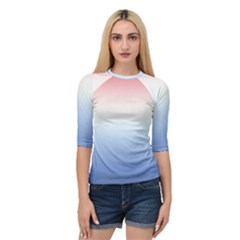 Red And Blue Quarter Sleeve Raglan Tee