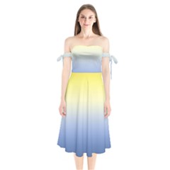 Sun Goes Down Shoulder Tie Bardot Midi Dress