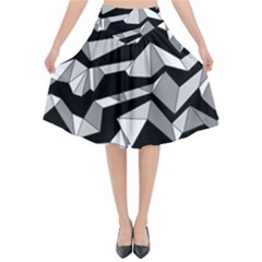 Polynoise Lowpoly Flared Midi Skirt