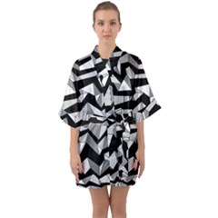 Polynoise Lowpoly Quarter Sleeve Kimono Robe