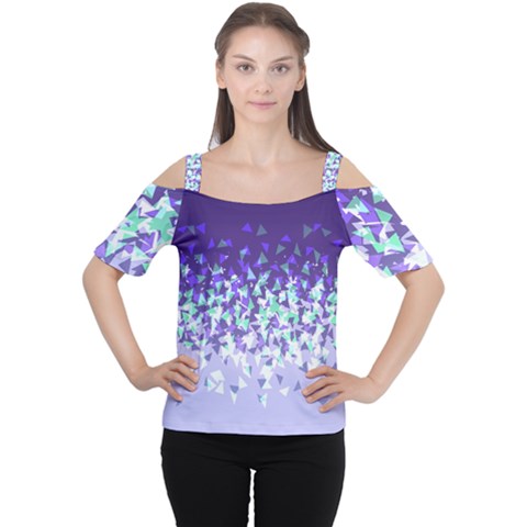 Purple Disintegrate Cutout Shoulder Tee by jumpercat