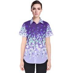 Purple Disintegrate Women s Short Sleeve Shirt