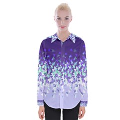 Purple Disintegrate Womens Long Sleeve Shirt