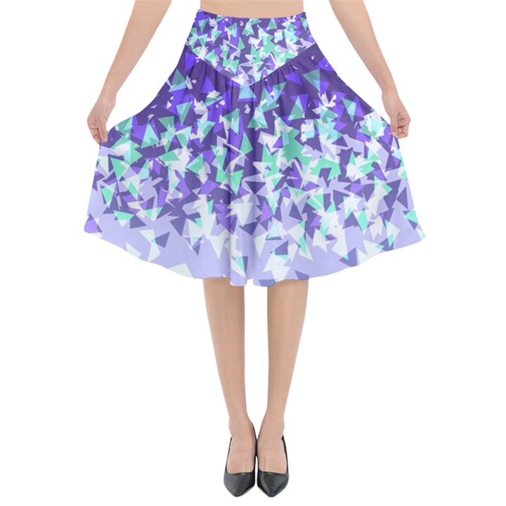 Purple Disintegrate Flared Midi Skirt