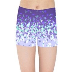 Purple Disintegrate Kids Sports Shorts by jumpercat