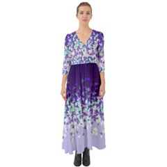 Purple Disintegrate Button Up Boho Maxi Dress