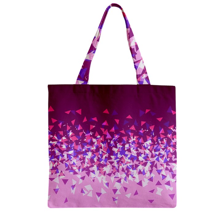 Pink Disintegrate Zipper Grocery Tote Bag