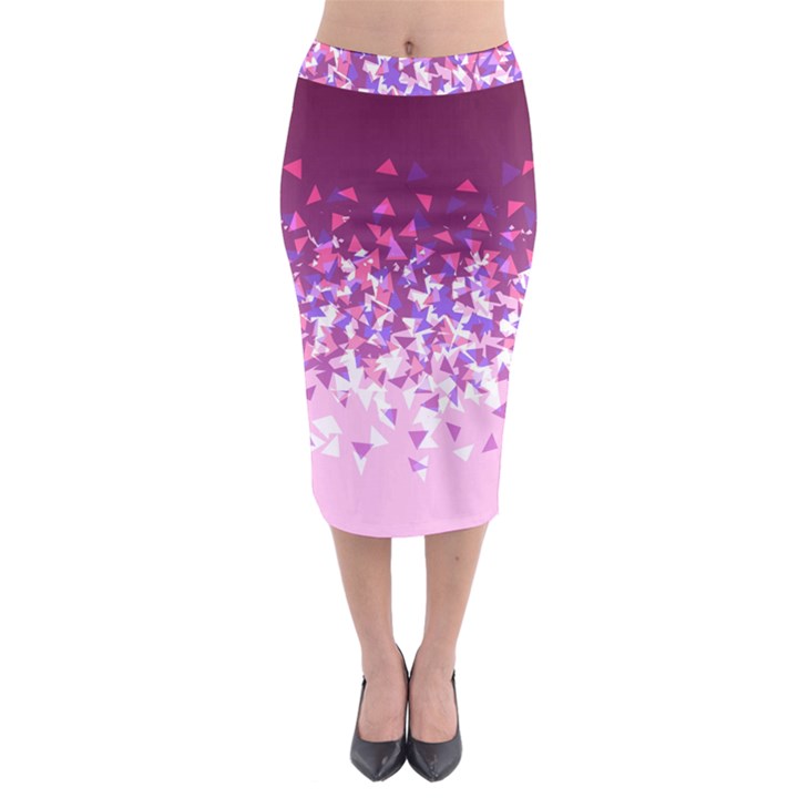 Pink Disintegrate Midi Pencil Skirt