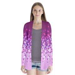 Pink Disintegrate Drape Collar Cardigan by jumpercat