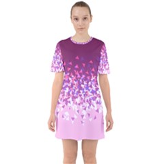 Pink Disintegrate Sixties Short Sleeve Mini Dress by jumpercat