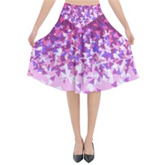 Pink Disintegrate Flared Midi Skirt by jumpercat