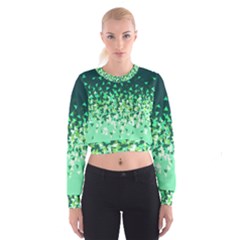 Green Disintegrate Cropped Sweatshirt by jumpercat