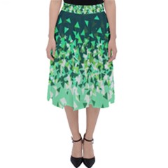 Green Disintegrate Folding Skater Skirt by jumpercat