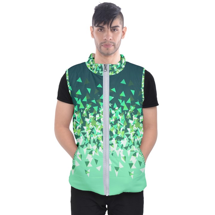 Green Disintegrate Men s Puffer Vest