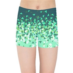 Green Disintegrate Kids Sports Shorts by jumpercat