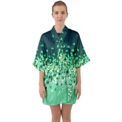 Green Disintegrate Quarter Sleeve Kimono Robe by jumpercat