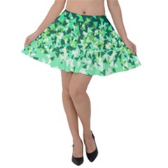 Green Disintegrate Velvet Skater Skirt by jumpercat