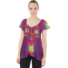 Abstract Bright Colorful Background Lace Front Dolly Top