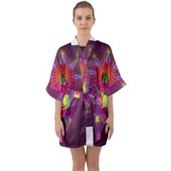 Abstract Bright Colorful Background Quarter Sleeve Kimono Robe by Nexatart