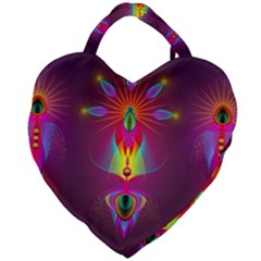 Abstract Bright Colorful Background Giant Heart Shaped Tote by Nexatart