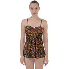 Pattern Background Ethnic Tribal Babydoll Tankini Set