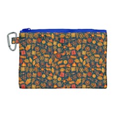 Pattern Background Ethnic Tribal Canvas Cosmetic Bag (large)