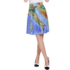 Italy Alpine Alpine Region Map A-line Skirt by Nexatart