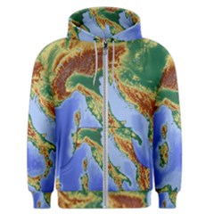 Italy Alpine Alpine Region Map Men s Zipper Hoodie by Nexatart